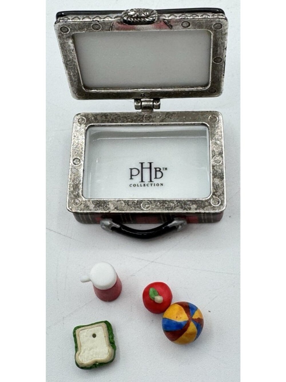 PHB Collection Red Plaid Suitcase Style Hinged Trinket Midwest Of Cannon Falls